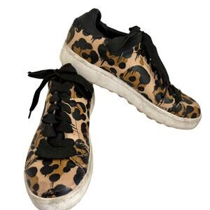 COACH High Line Leather Leopard Sneakers Lace Up Athleisure Gorpcore Luxury 5.5